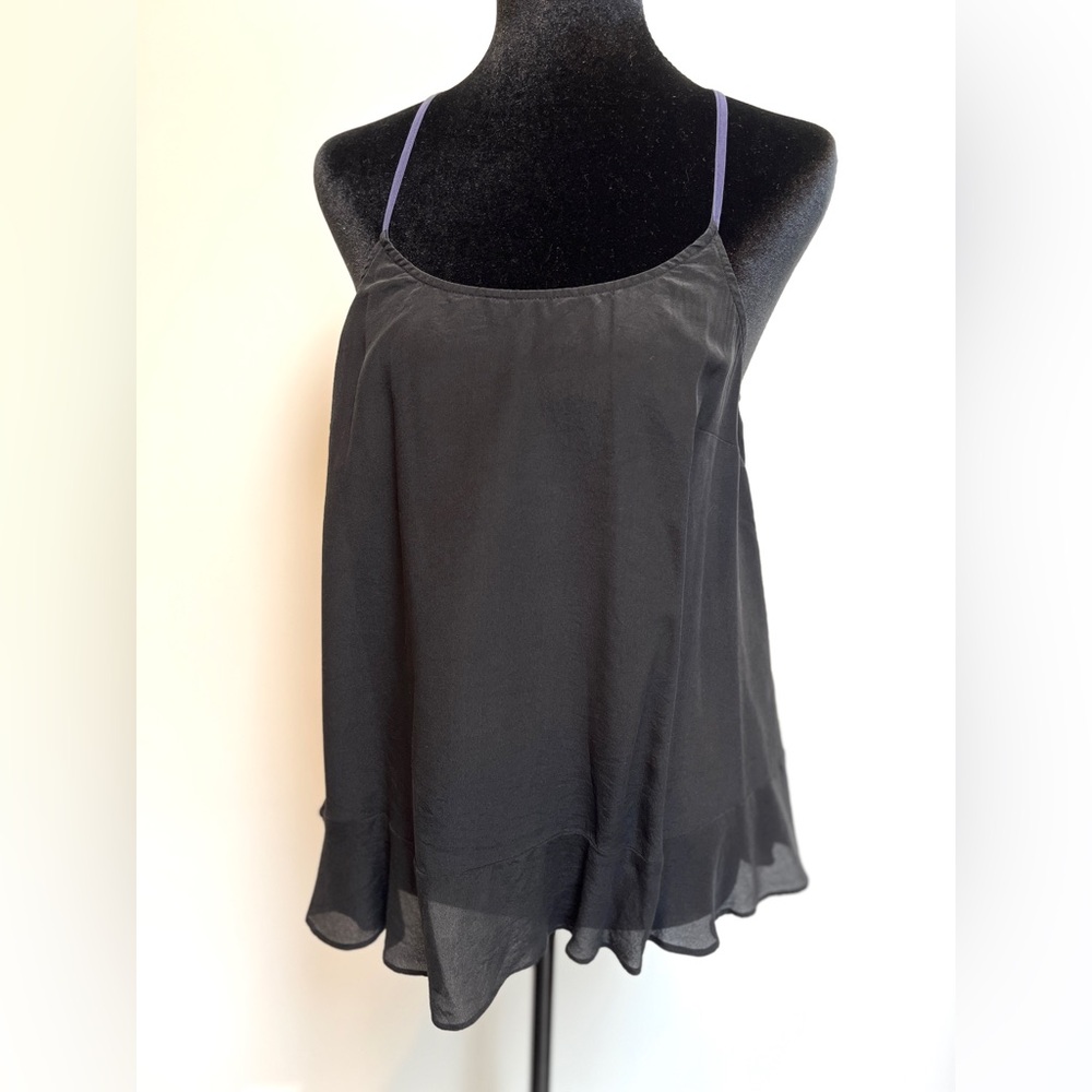 Anthropologie, silk camisole with peplum and ruffle back by Maeve, size 6